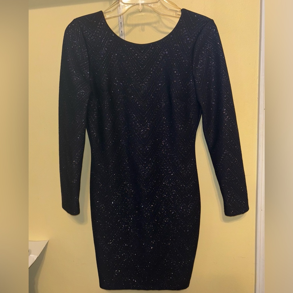 Navy Glitter BodyCon Dress